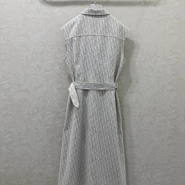 DIOR 26S SLEEVELESS MONOGRAM PRINT DRESS 1219