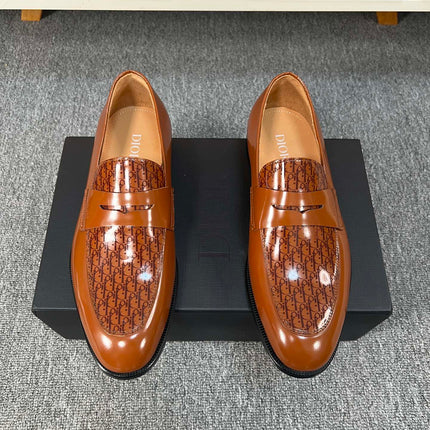 CD GRANVILLE LOAFER  GLOSSY SIENNA MONOGRAM LAMBSKIN
