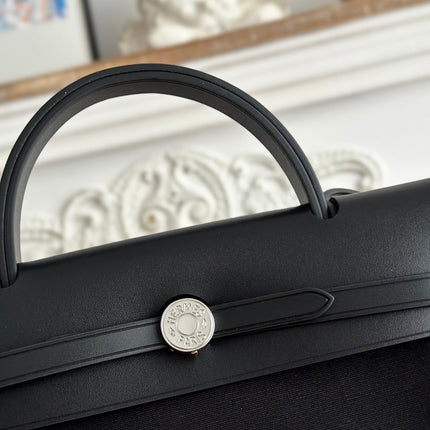 ZIP CABINE 31 BAG IN BLACK CANVAS AND CALFSKIN