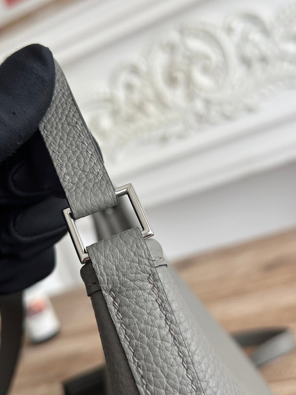 HM 25S BERLINGOT 24 CM IN DARK GRAY LAMBSKIN