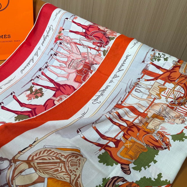 HERMES 26S SCARF 140 IN CASHMERE AND SILK 305962
