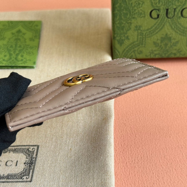MARMONT QUILTED CARD HOLDER 10 IN MILK TEA CALFSKIN