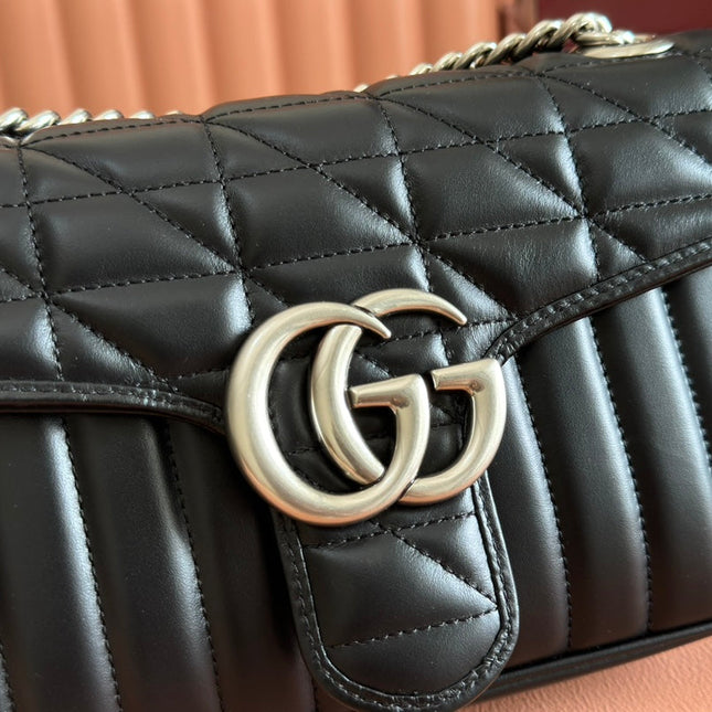 MARMONT SMALL SHOULDER BAG 26 IN BLACK LAMBSKIN