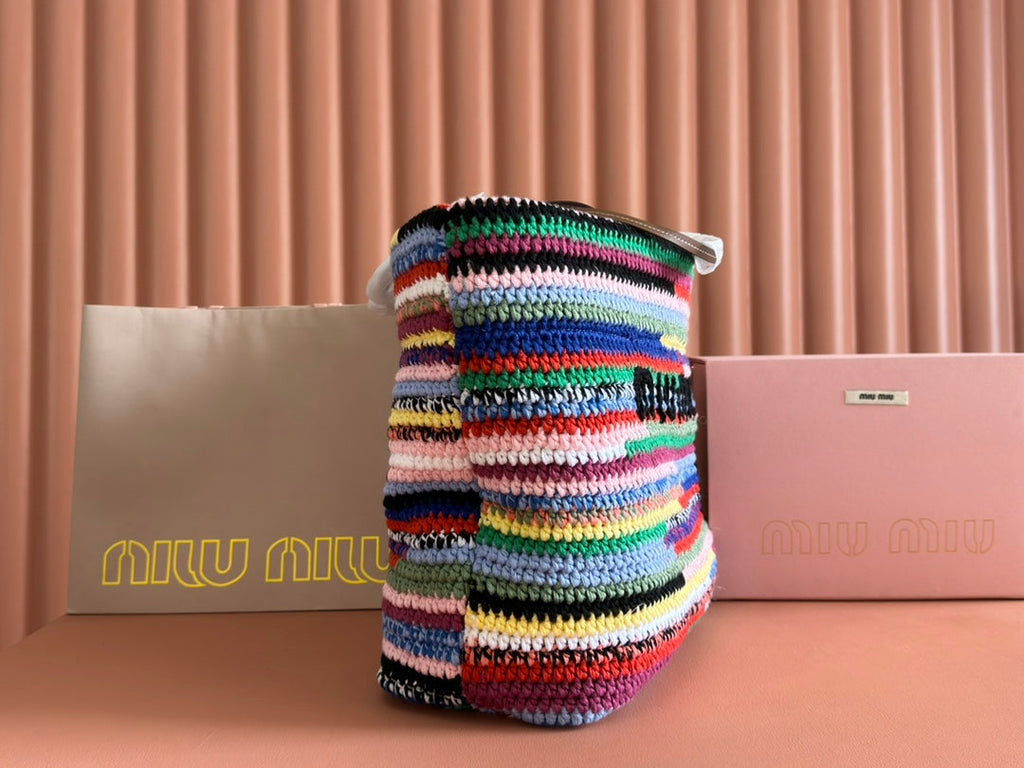 MIUMIU 26S TOTE BAG 40 IN MULTICOLOR WOOL