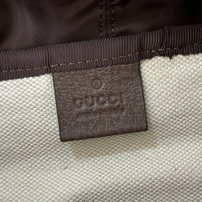 GUCCI 25S OPHIDIA MEDIUM BACKPACK 40 CM IN DARK BEIGE MIX BROWN CALFSKIN