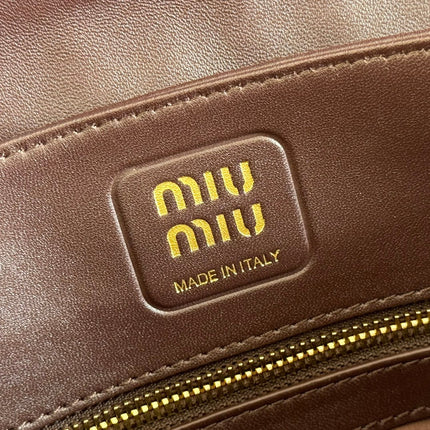 MIUMIU 26S HANDBAG 28 IN DARK BROWN LAMBSKIN