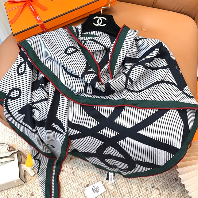 HERMES 25S SCARF 140 IN CASHMERE SILK 854530