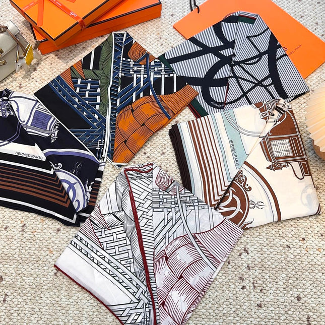 HERMES 25S SCARF 140 IN CASHMERE SILK 854530