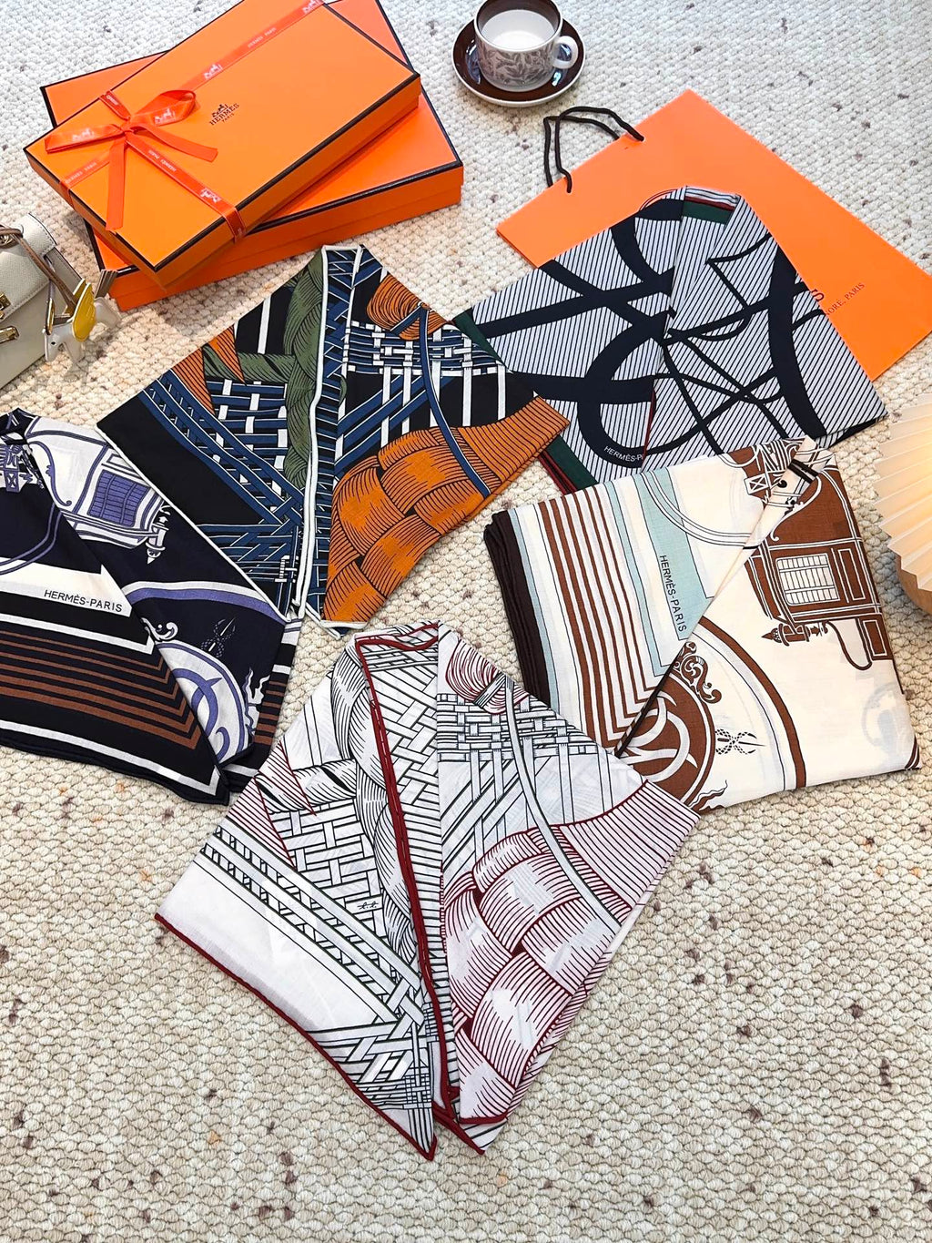 HERMES 25S SCARF 140 IN CASHMERE SILK 854530