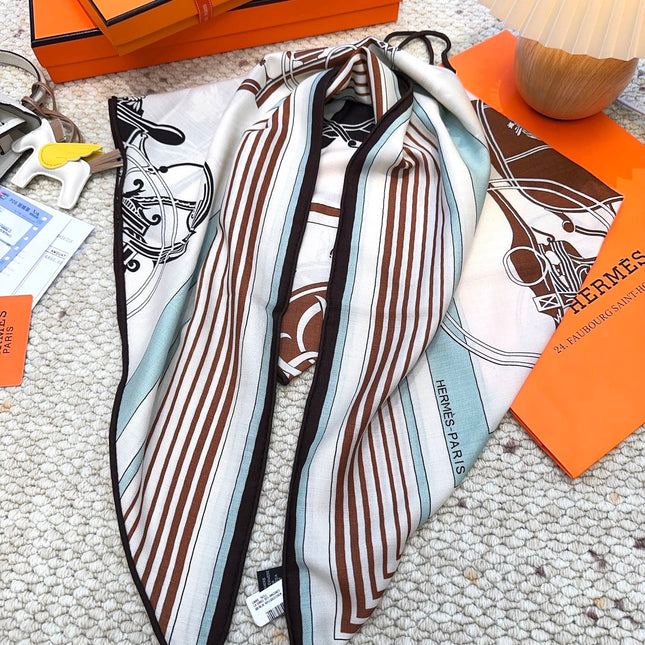 HERMES 25S SCARF 140 IN CASHMERE SILK 854529