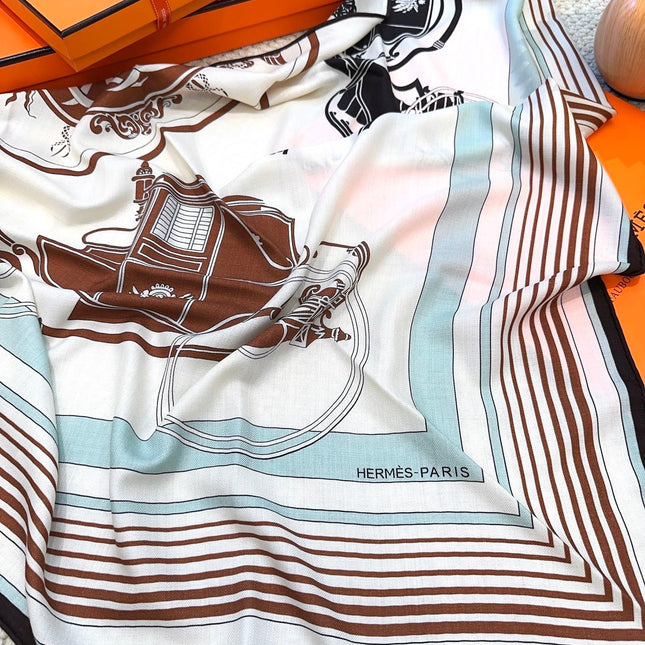 HERMES 25S SCARF 140 IN CASHMERE SILK 854529