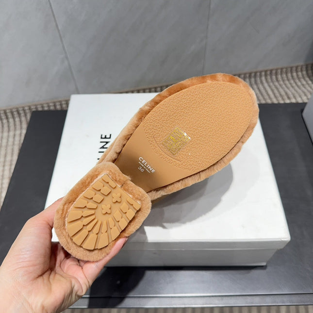 CELINE 26S HIGH-HEEL SANDALS IN BROWN PURE WOOL