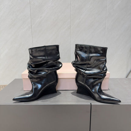 BALMAIN 26S BOOT 75 MM IN BLACK CALFSKIN