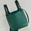 HM 25S PICOTIN LOCK 18 CM IN DARK GREEN COWHIDE WITH CROCODILE HANDLE STYLE 3