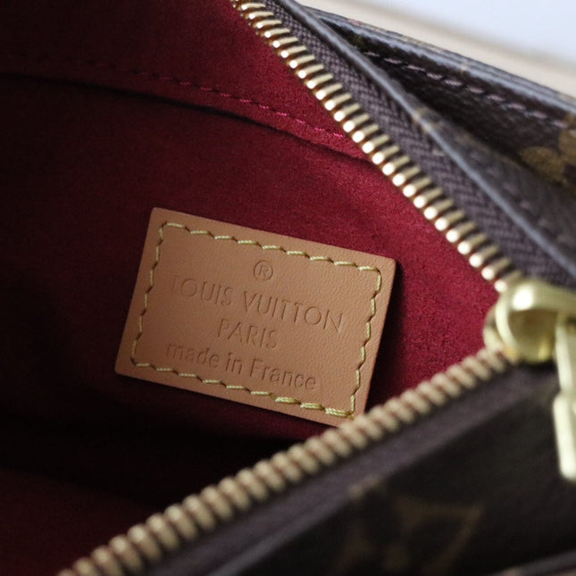 LV 25S SHOULDER BAG 19 IN BROWN MONOGRAM CALFSKIN GOLD HARDWARE