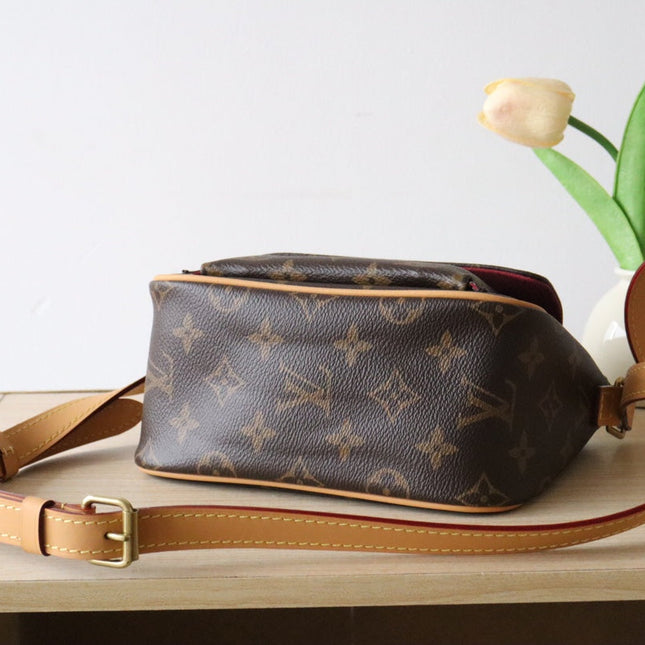 LV 25S SHOULDER BAG 19 IN BROWN MONOGRAM CALFSKIN GOLD HARDWARE