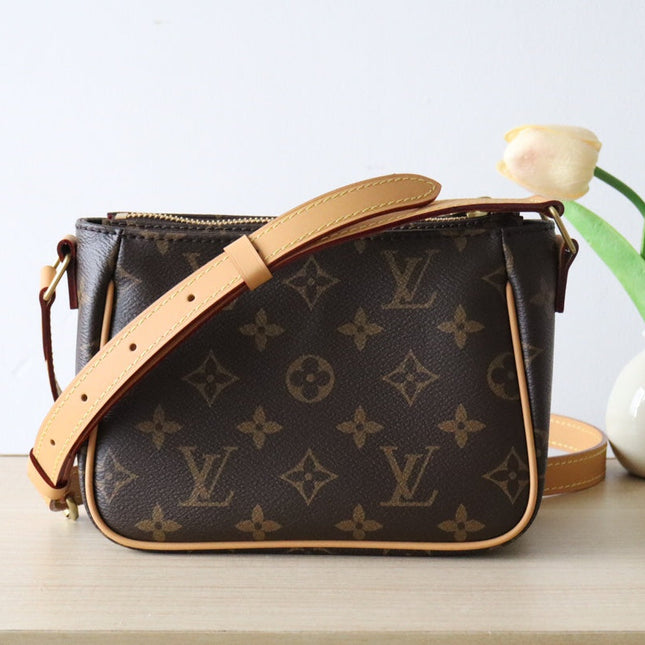 LV 25S SHOULDER BAG 19 IN BROWN MONOGRAM CALFSKIN GOLD HARDWARE