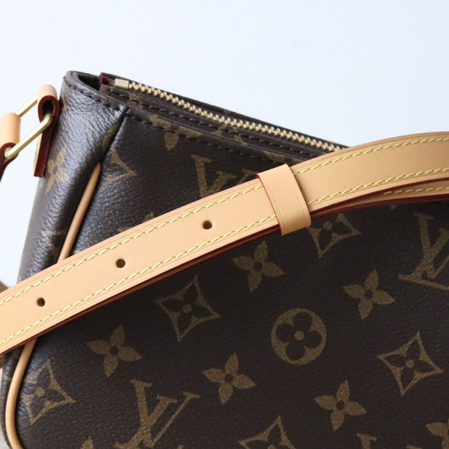LV 25S SHOULDER BAG 19 IN BROWN MONOGRAM CALFSKIN GOLD HARDWARE