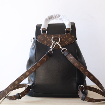 LV 25S MONTSOURIS VIBE 35 IN BLACK LAMBSKIN SILVER HARDWARE
