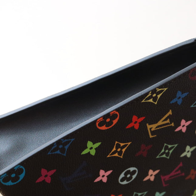 TOILETRY POUCH 25 IN BLACK MIX COLORFUL CALFSKIN