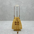 MIUMIU 26S DRAWSTRING TOTE BAG 20 IN BEIGE RAFFIA