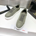 CHOUKARIO LOW-TOP THICK SOLE SNEAKERS IN SAGE GREEN FABRIC CREATIVE PRINT