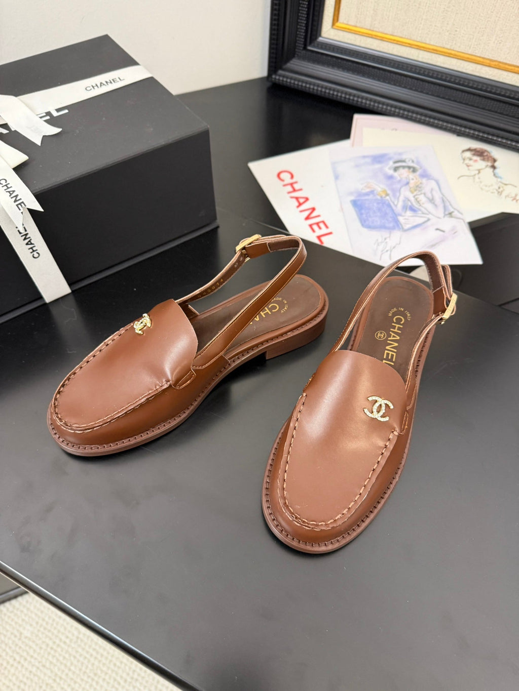 CC 25C Slingback Loafer Brown Patent Leather
