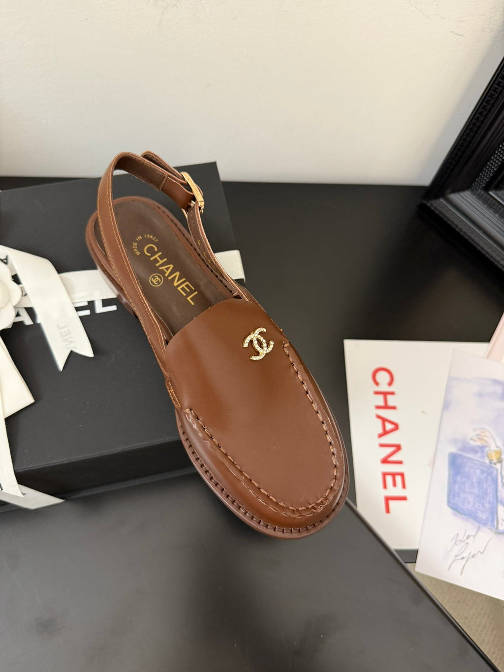 CC 25C Slingback Loafer Brown Patent Leather