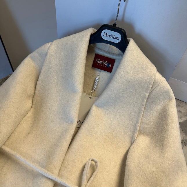 MAX MARA 25S CASHMERE COAT WITH FOX FUR TRIM 204