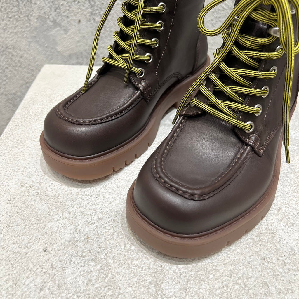HADDOCK LACE-UP ANKLE BOOT IN CHOCOLATE BROWN CALFSKIN