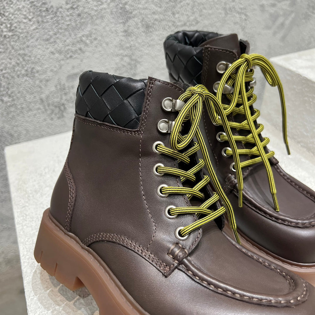 HADDOCK LACE-UP ANKLE BOOT IN CHOCOLATE BROWN CALFSKIN