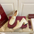 GUCCI 26S HORSEBIT LOAFERS 55 MM IN CREAM WHITE GLOSSY CALFSKIN