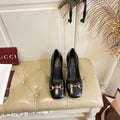 GUCCI 26S HORSEBIT MID-HEEL PUMPS 75 MM IN BLACK CALFSKIN