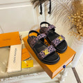 LV 26S SANDALS IN DARK PURPLE CANVAS