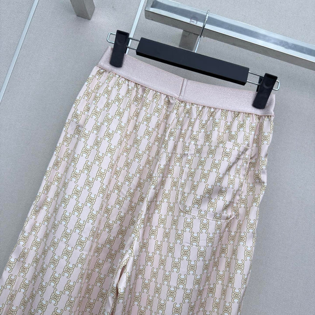 CELINE 26S ELASTIC WAIST WIDE LEG PANTS 338