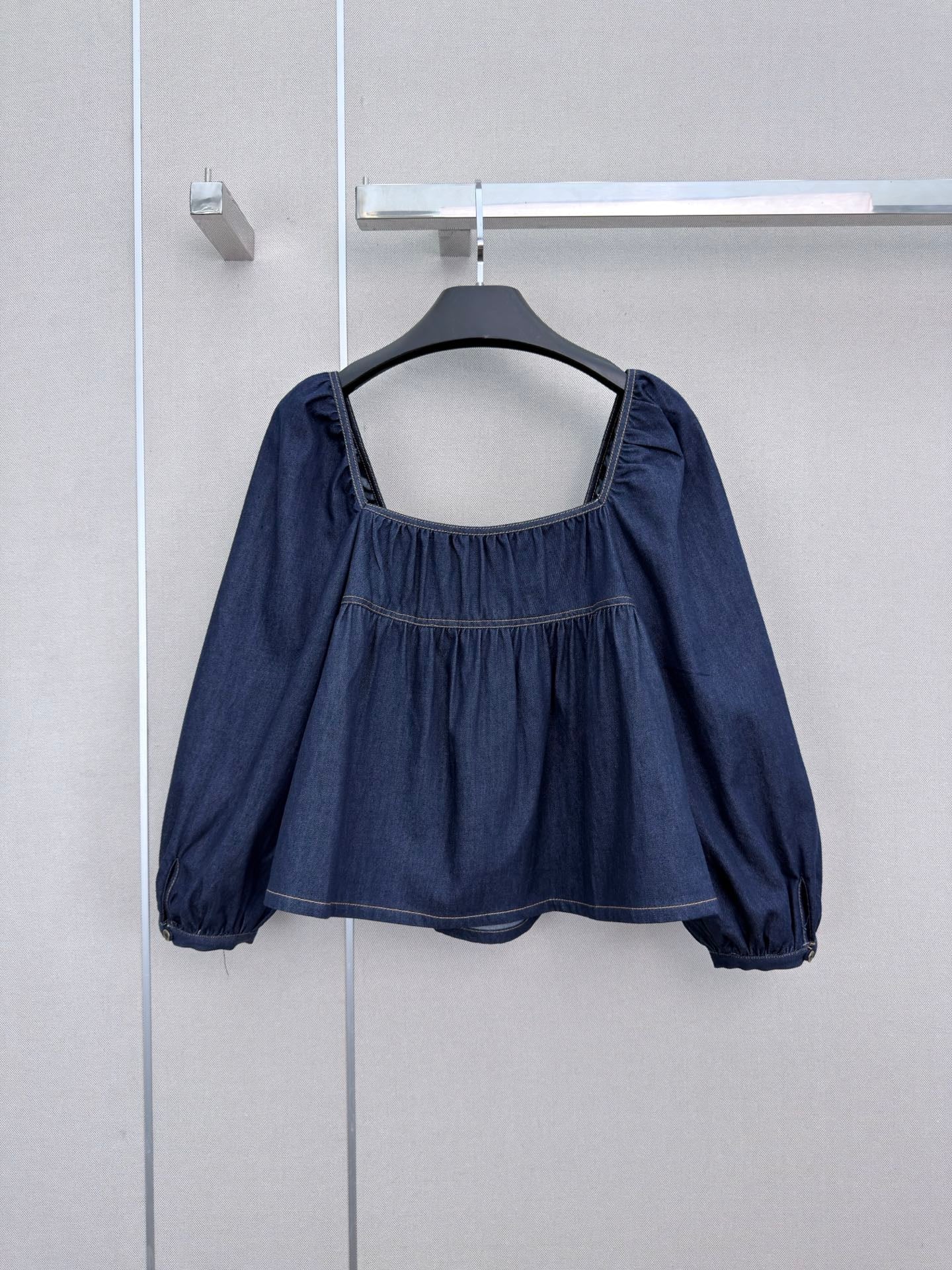 YSL 26S PUFF SLEEVE DENIM TOP 414