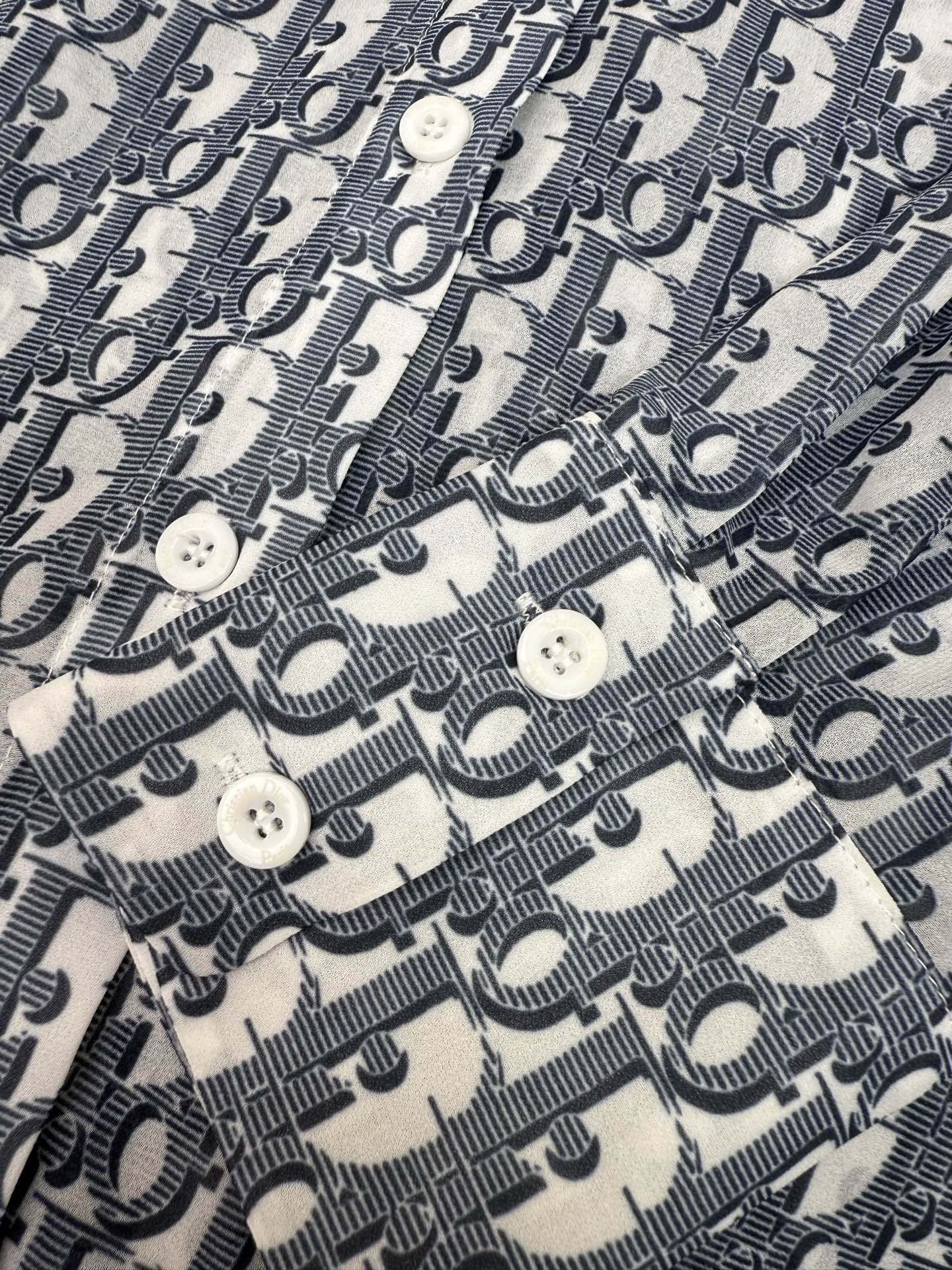 DIOR SHIRTS MONOCHROME PRINTED FABRIC 266699
