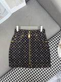 LV NEW STYLE DENIM SKIRT WITH FRONT CENTER ZIPPER 269062