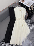 LV SLEEVELESS DRESS WITH BELTED WAIST 269125