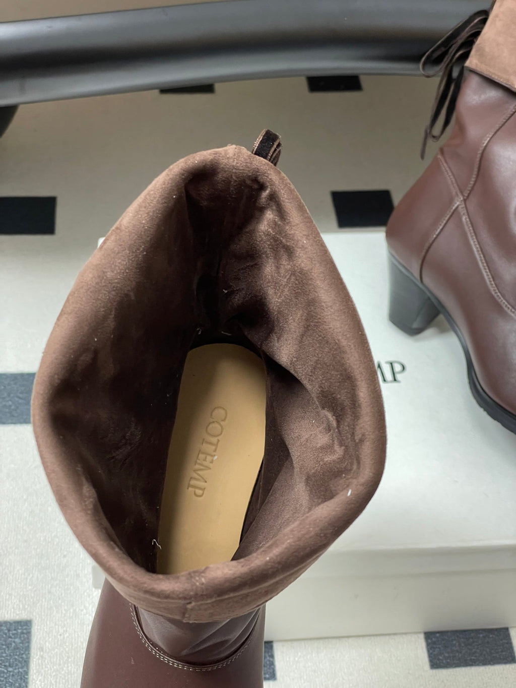 ALO 25S FOLD-OVER ANKLE BOOTS 50 MM IN DARK BROWN LAMBSKIN