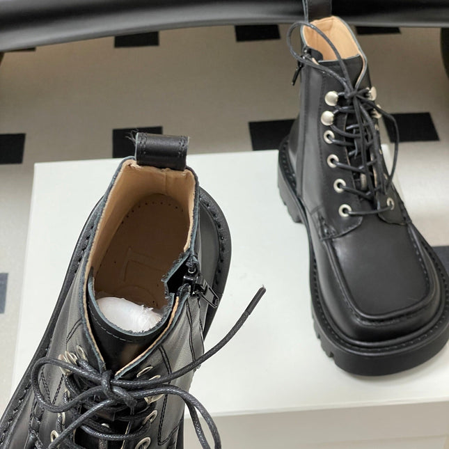 LOEWE 26S ANKLE BOOTS IN BLACK CALFSKIN