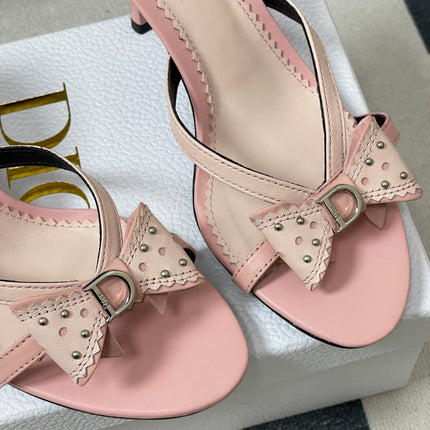 DIOR 26S HIGH HEEL SANDALS 100 MM IN LIGHT PINK CALFSKIN