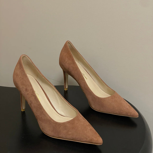 GIANVITO ROSSI 26S HIGH HEELS 85 MM IN BROWN SUEDE