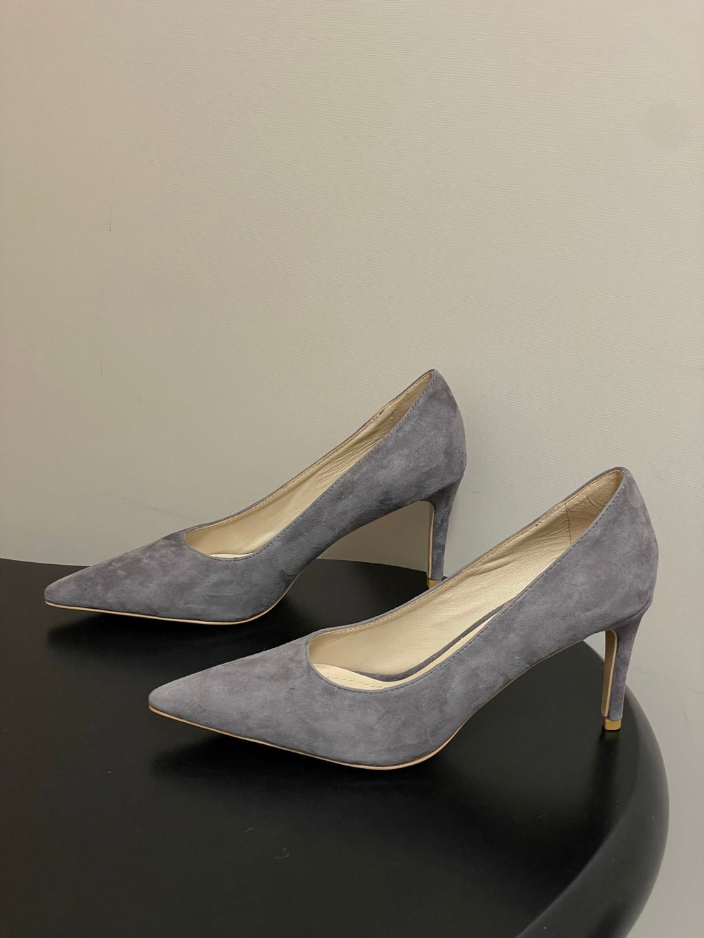 GIANVITO ROSSI 26S HIGH HEELS 85 MM IN DARK GREY SUEDE
