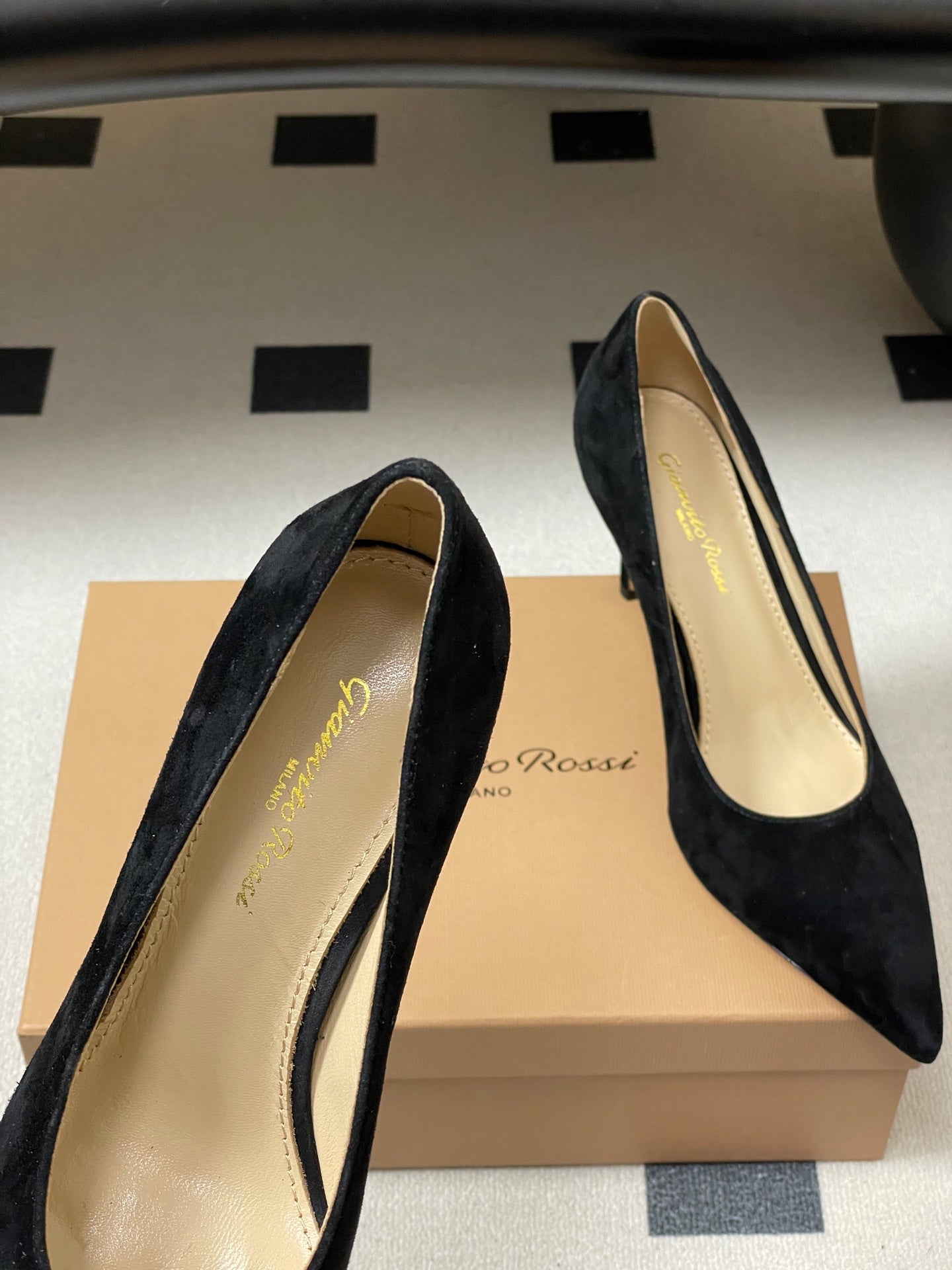 GIANVITO ROSSI 26S HIGH HEELS 85 MM IN BLACK SUEDE