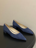 GIANVITO ROSSI 26S FLATS IN NAVY BLUE SUEDE