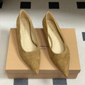 GIANVITO ROSSI 26S FLATS IN LIGHT BROWN SUEDE