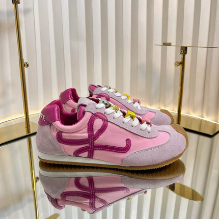 LOEWE 26S RUNNER 2.0 SNEAKERS IN PINK SUEDE AND FABRIC