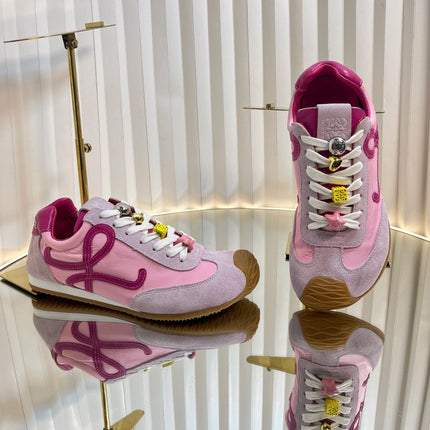 LOEWE 26S RUNNER 2.0 SNEAKERS IN PINK SUEDE AND FABRIC