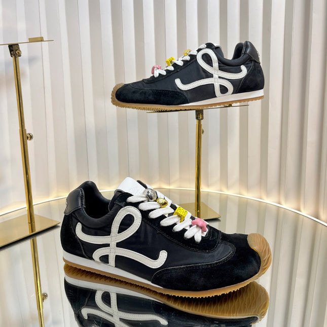 LOEWE 26S RUNNER 2.0 SNEAKERS IN BLACK FABRIC AND SUEDE